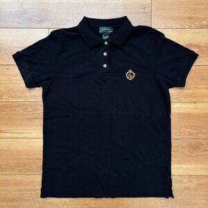 Polo Ralph Lauren Short Sleeve Polo Mens Black Crown Crest Patch Small